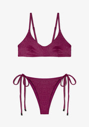 Zoe Top + Lilo Bottom Mulberry Glimmer Bikini