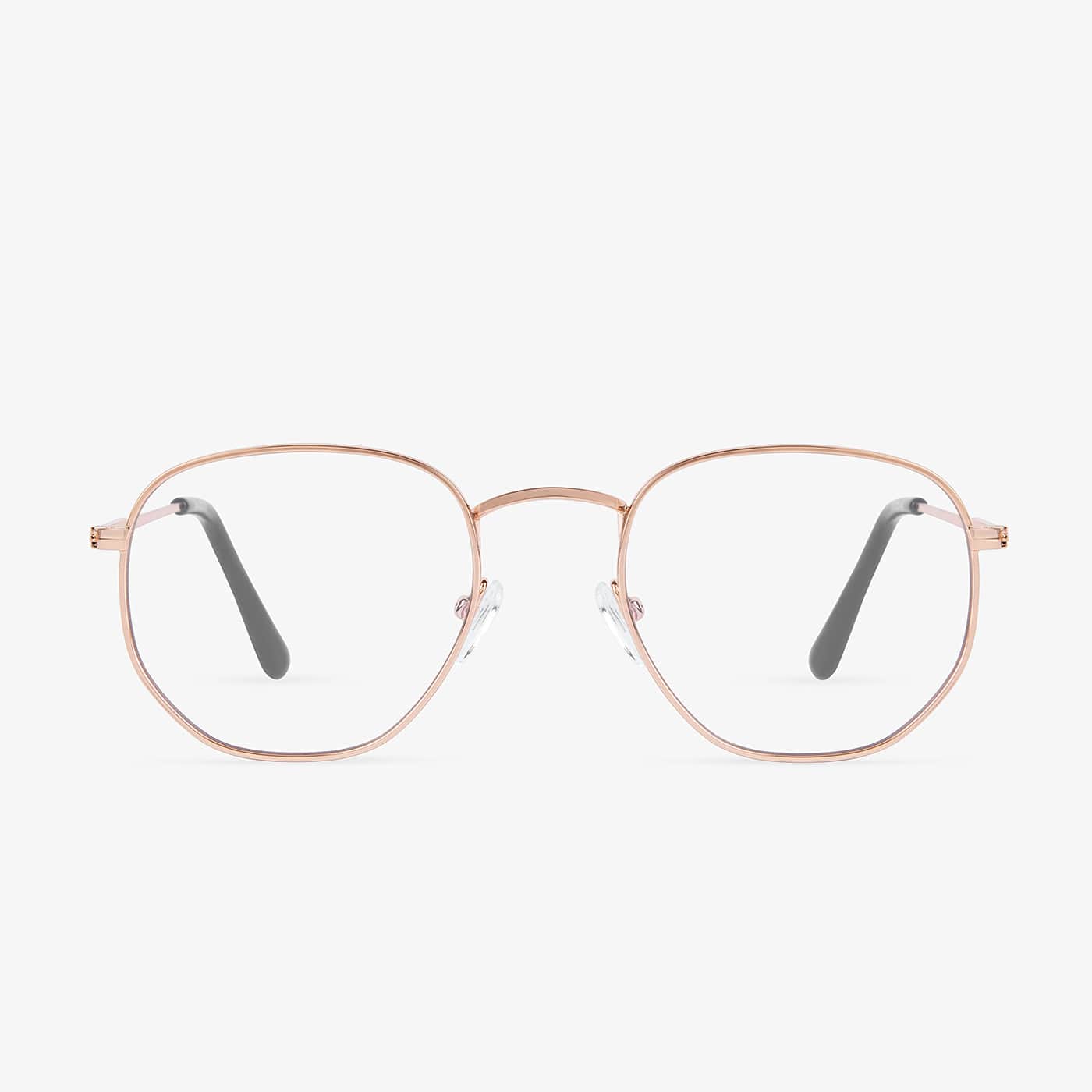Classic Hexagon Rose Gold / Blue Block V.1